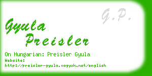 gyula preisler business card